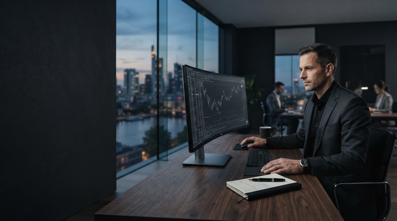 Morgenreif Global – KI-gestützte Datenanalyse auf einem Kontrollbildschirm